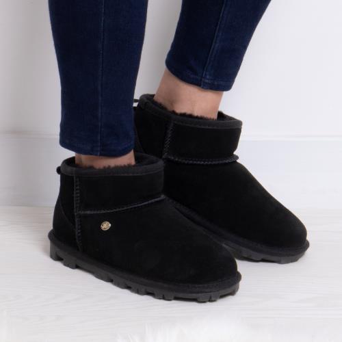 Ladies Mini Grace Sheepskin Boot Black