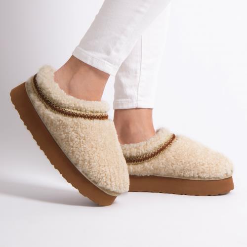 Ladies Miley Sheepskin Slipper Natural