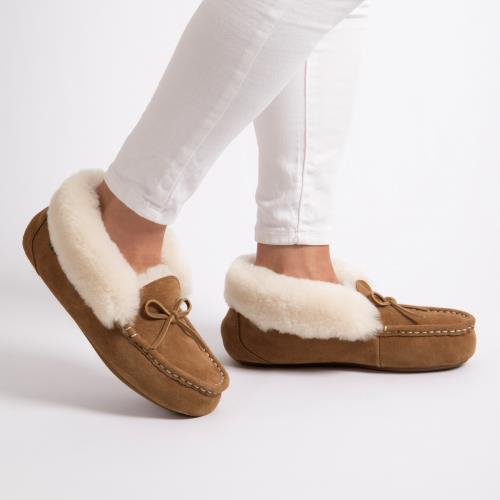 Ladies Francesca Sheepskin Slipper Chestnut