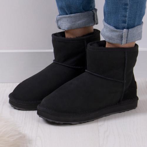 Ladies Mini Classic Sheepskin Boots Black