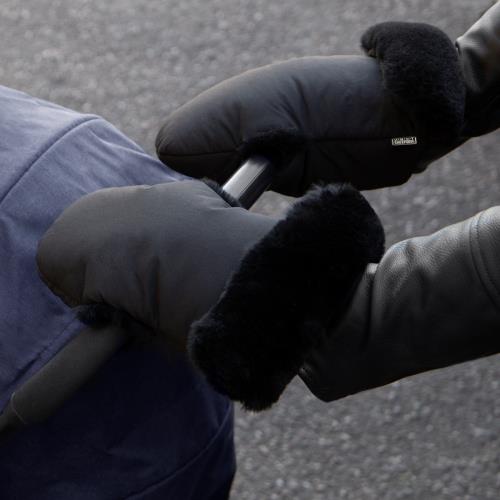 Nadia Sheepskin Pram Mittens  Black